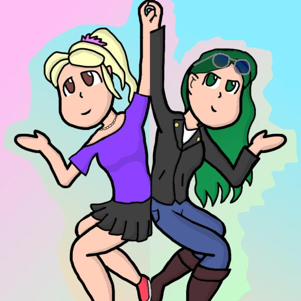 A human, a woman with blonde hairs, looking all cute but also busy sewing